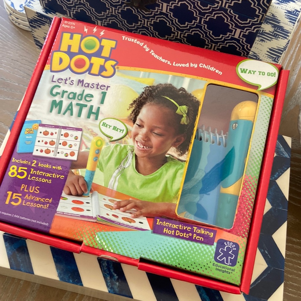 Hot Dots First Grade Math Practice Educational Cards Interactive Pen System